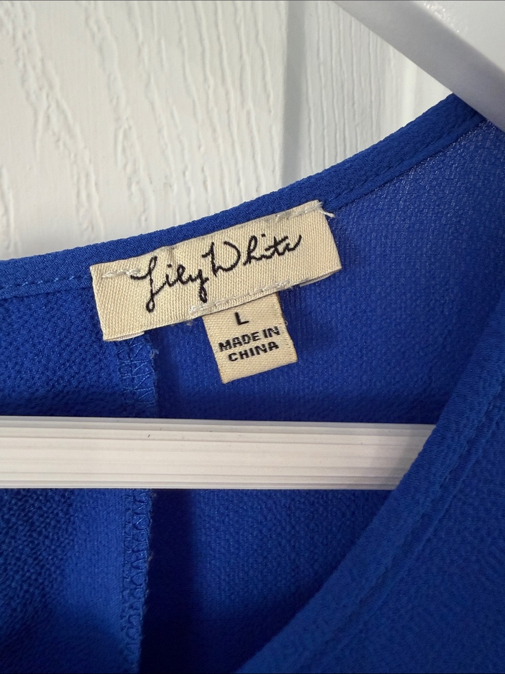 Lily White Royal Blue Lightweight Short Sleeve Blouse - Picture 2 of 3
